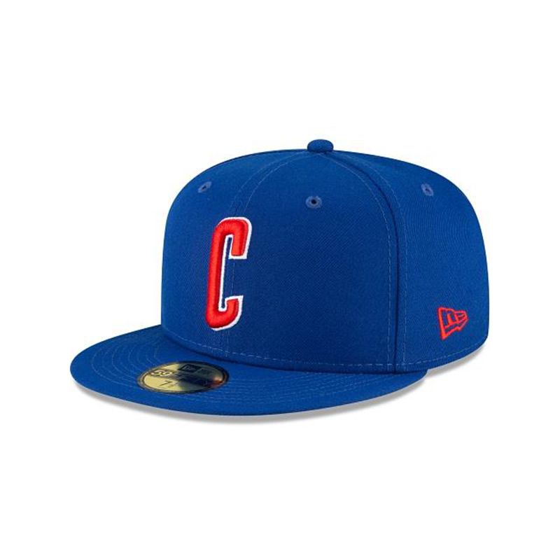 MLB Chicago Cubs Ligature 59Fifty Fitted (YRJ0355) - Blue New Era Caps